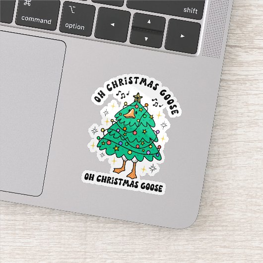 Cute & Funny Christmas Goose Aufkleber (Detail)