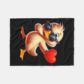 Cute Funny Cool Duck Dabbing Heart Valentines Day Fleecedecke (Vorderseite (Horizontal))