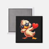 Cute Funny Cool Duck Dabbing Heart Valentines Day Magnet (Vorderseite/Rückseite)