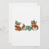 Cute Funny Corgi Dogs Christmas 2025 Einladung (Vorne/Hinten)