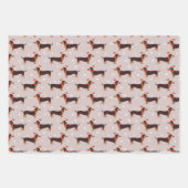 Cute Funny Dachshund Dogs Pet Christmas Holiday Geschenkpapier Set (Vorderseite)