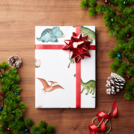 Cute Funny Dinosaur Birthday Party Wrapping Paper Geschenkpapier