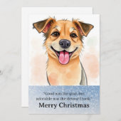 Cute Funny Dog Christmas Card Feiertagskarte (Vorne/Hinten)