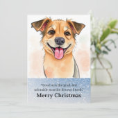 Cute Funny Dog Christmas Card Feiertagskarte (Stehend Vorderseite)