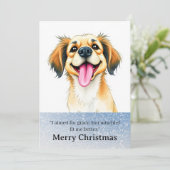 Cute Funny Dog Christmas Card Feiertagskarte (Stehend Vorderseite)