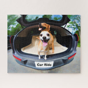 Cute Funny Dogs Going For Car Ride Puzzle