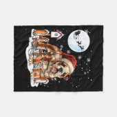 Cute Funny English Bulldog Christmas Lights Santa Fleecedecke (Vorderseite (Horizontal))