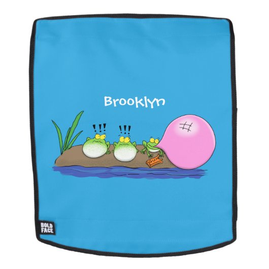 Cute funny frogs bubblegum cartoon illustration rucksack (Abnehmbare Front)