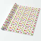 Cute Funny Fruit Birthday Party Wrapping Paper Geschenkpapier (Ungerollt)