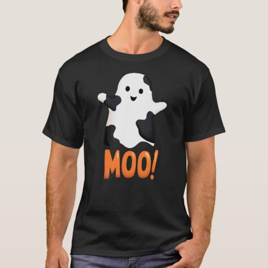 Cute Funny Ghost Cow Moo I mean Boo Halloween Cost T-Shirt (Vorderseite)