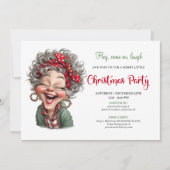 Cute Funny Grandma Cartoon Christmas Humor Comic Einladung (Vorderseite)