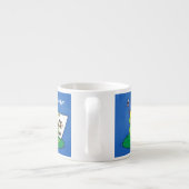 Cute funny green frog cartoon illustration espressotasse (Rückseite)