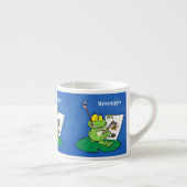 Cute funny green frog cartoon illustration espressotasse (Rechts)