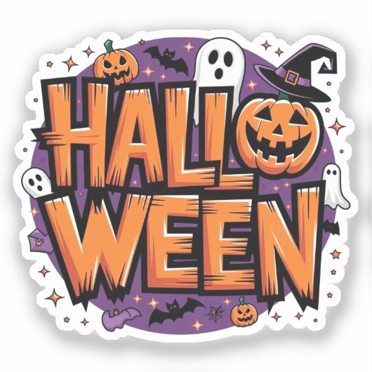 Cute funny halloween aufkleber (Vorderseite)