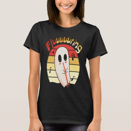 Cute & Funny Halloween Ghost Flute & Fluting  4 T-Shirt (Vorderseite)