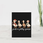 Cute Funny Just A Jolly Goose Silly Santa Hot Coco Karte (Vorderseite)