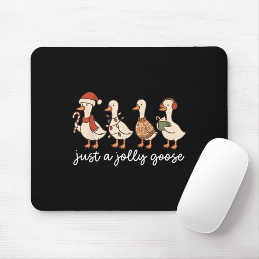Cute Funny Just A Jolly Goose Silly Santa Hot Coco Mousepad (Mit Mouse)