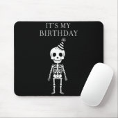 Cute Funny Kawaii Skeleton Birthday Skull Happy Wo Mousepad (Mit Mouse)