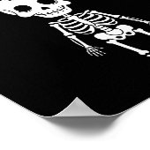 Cute Funny Kawaii Skeleton Birthday Skull Happy Wo Poster (Ecke)