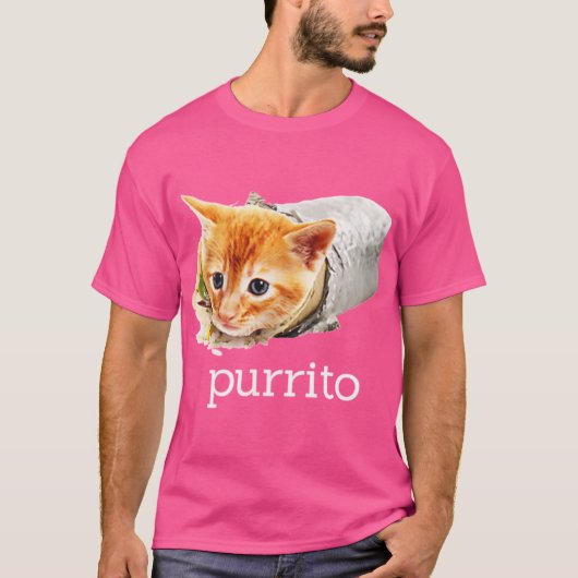 Cute Funny Kitty Cat Purrito Burrito Pun gift T-Shirt (Vorderseite)
