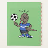Cute funny Komodo dragon playing soccer cartoon Planer (Rückseite)
