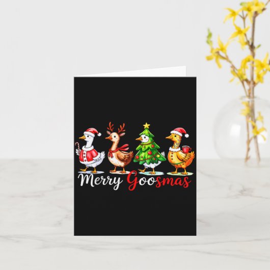 Cute Funny Merry Goosmas Silly Goose Reindeer Hot Karte (Gelbe Blume)