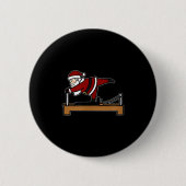 Cute Funny Mery Christmas Lates Santa Claus Perfom Button (Vorderseite)