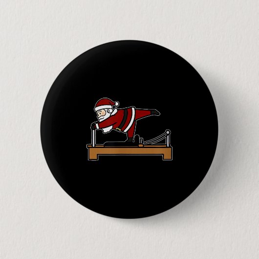 Cute Funny Mery Christmas Lates Santa Claus Perfom Button (Vorderseite)