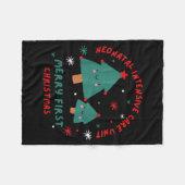 Cute Funny Nicu Merry First Christmas Nurse Crew S Fleecedecke (Vorderseite (Horizontal))