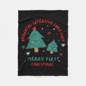 Cute Funny Nicu Merry First Christmas Nurse Crew S Fleecedecke (Vorderseite)