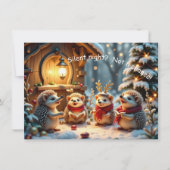 Cute Funny No Silent Night Hedgehog Christmas Card Karte (Vorderseite)