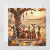 Cute, Funny No Silent Night Meerkat Christmas Card Karte (Rückseite)