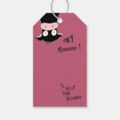 Cute Funny Only Moooooo! Cow Pun  Geschenkanhänger (Rückseite)