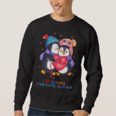 Cute Funny Penguin Pun I Love You A Lottle! Sweatshirt (Vorderseite)