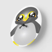 Cute funny penguin runde wanduhr (Winkel)