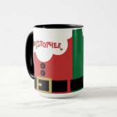 Cute Funny Personalized Name Christmas Kids Santa Tasse (Vorderseite Links)