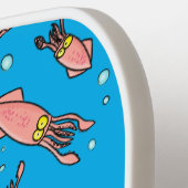 Cute funny pink squid cartoon pattern  pickleball schläger (Linke Seite)