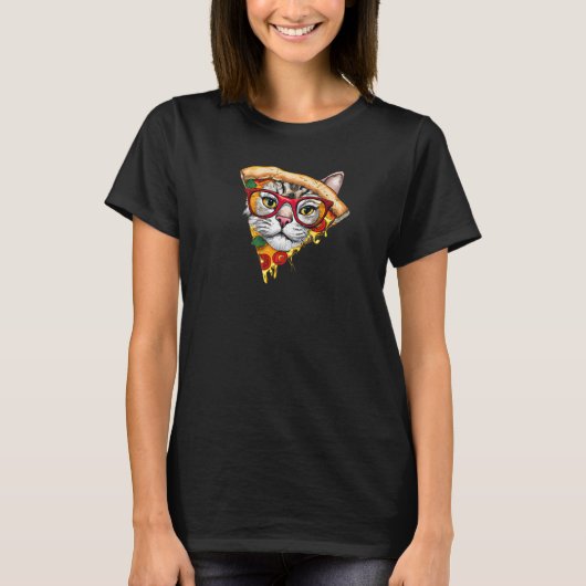 Cute Funny Pizza Cat Premium T-Shirt (Vorderseite)