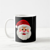 Cute Funny Preppy Faux Yarn Santa Claus Face Merry Kaffeetasse (Links)