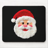 Cute Funny Preppy Faux Yarn Santa Claus Face Merry Mousepad (Vorne)