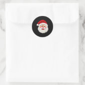 Cute Funny Preppy Faux Yarn Santa Claus Face Merry Runder Aufkleber (Tasche)