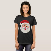 Cute Funny Preppy Faux Yarn Santa Claus Face Merry T-Shirt (Vorne ganz)