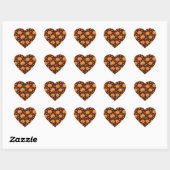 Cute  funny  pumpkins pattern with heart shapes   Herz-Aufkleber (Blatt)