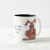 Cute  Funny Rabbit Design Zweifarbige Tasse (VorderseiteRechts)