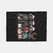 Cute Funny Reindeer Santa Black Goldendoodle Dogs Fleecedecke (Vorderseite (Horizontal))