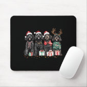 Cute Funny Reindeer Santa Black Goldendoodle Dogs Mousepad (Mit Mouse)