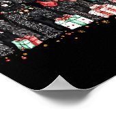 Cute Funny Reindeer Santa Black Goldendoodle Dogs Poster (Ecke)