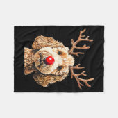 Cute Funny Reindeer Santa Goldendoodle Christmas T Fleecedecke (Vorderseite (Horizontal))