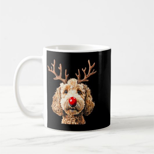 Cute Funny Reindeer Santa Goldendoodle Christmas T Kaffeetasse (Links)