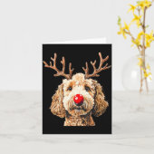 Cute Funny Reindeer Santa Goldendoodle Christmas T Karte (Gelbe Blume)